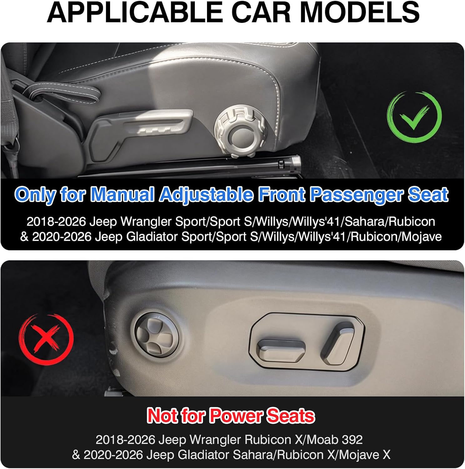 Wrangler JL JLU Front Door Pocket Storage Box: 2 Pcs - ABS Material Retractable Cup Holder Structure - Accessories for Jeep Wrangler JL JLU 4XE & Gladiator JT 2018-2026(No for Power Seat)