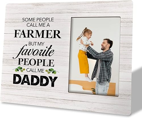 Miniatura 1 de Marco de fotos con texto en inglés To Farmer Dad, Some People Call Me A Farmer but My Favorite People Call Me Daddy, marco de fotos de madera, marco
