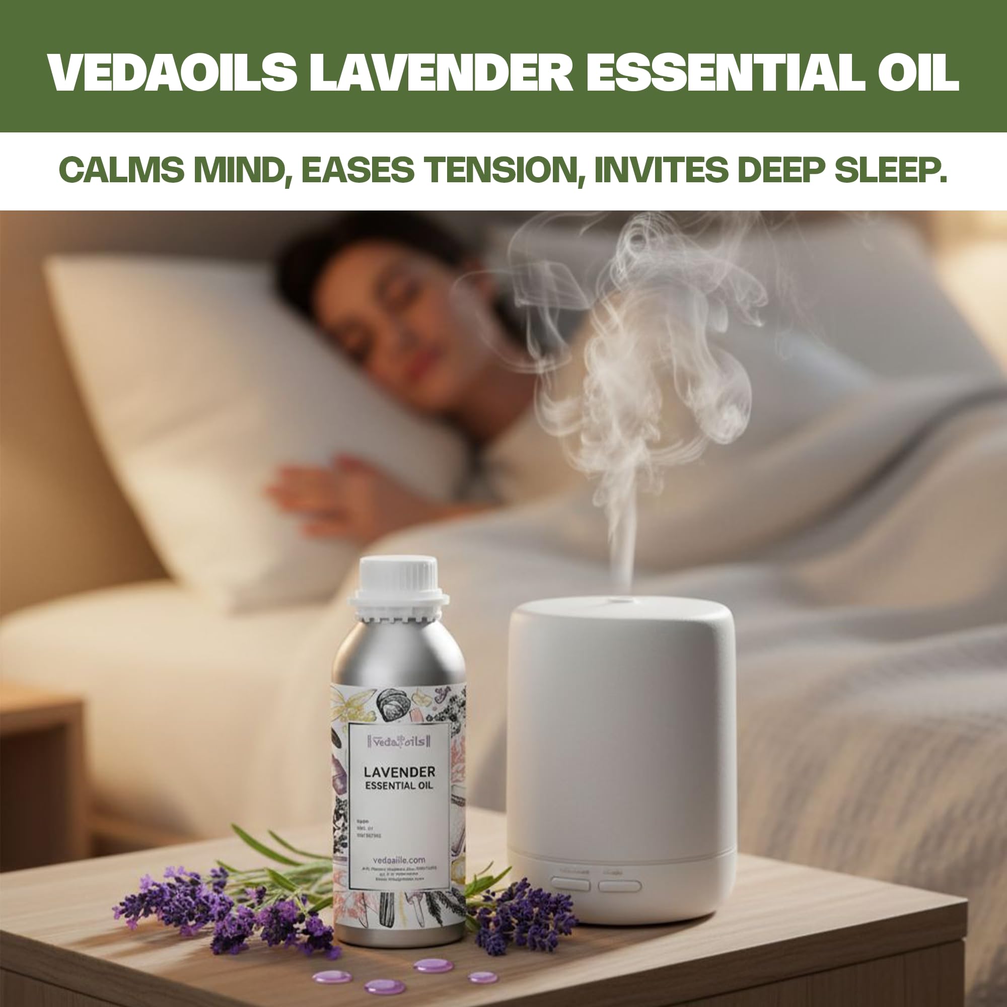 VedaOils Lavender Essential Oil for Relaxation, Sleep & Stress Relief | 100% Pure & Natural Aromatherapy Oil for Diffuser, Skin & Hair Care | Calming Floral Scent - 100ml - Image 3 thumbnail