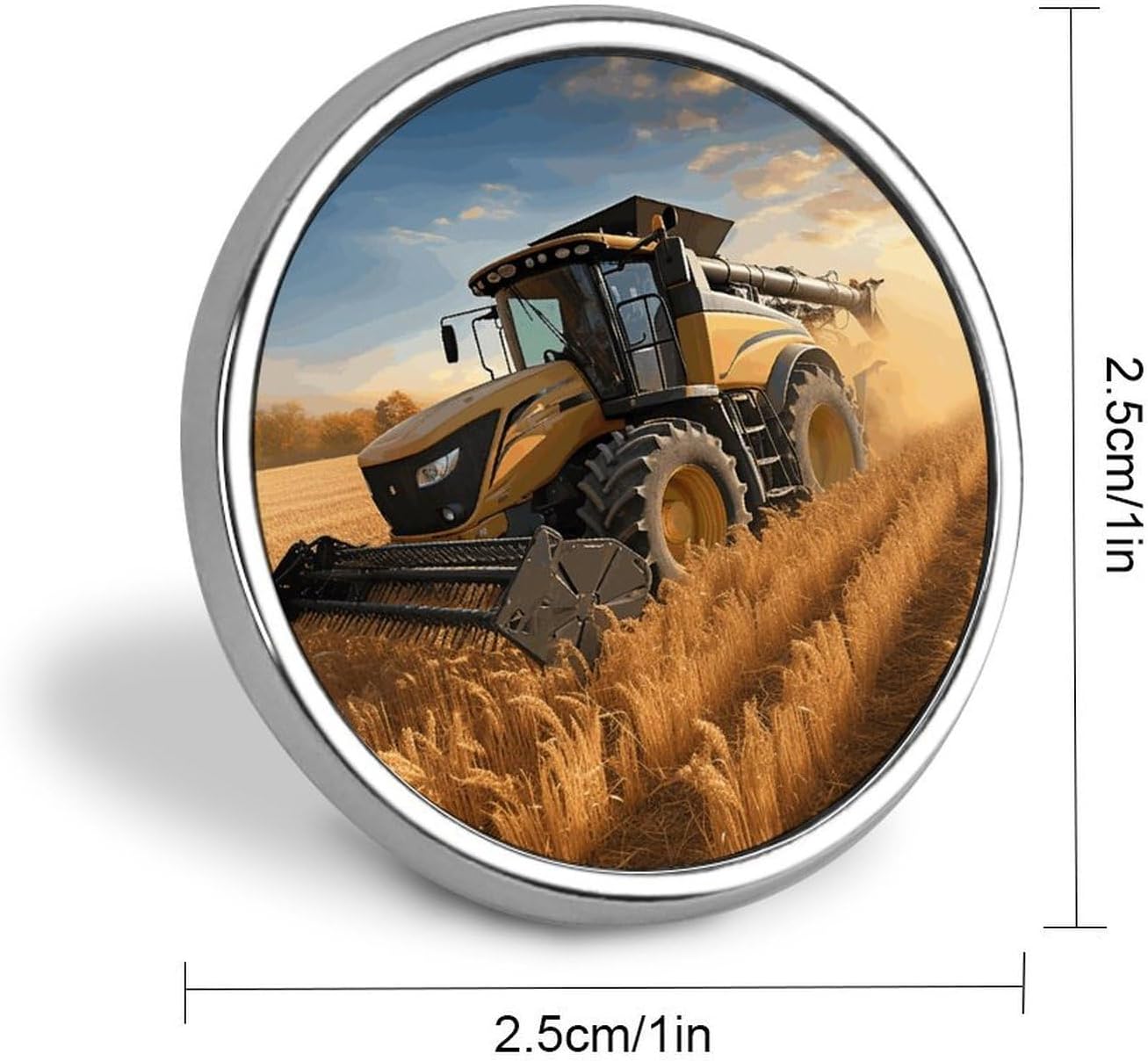 Mens Lapel Pins for Suits Brooch Badge, Farm Tractor Harvest image 2