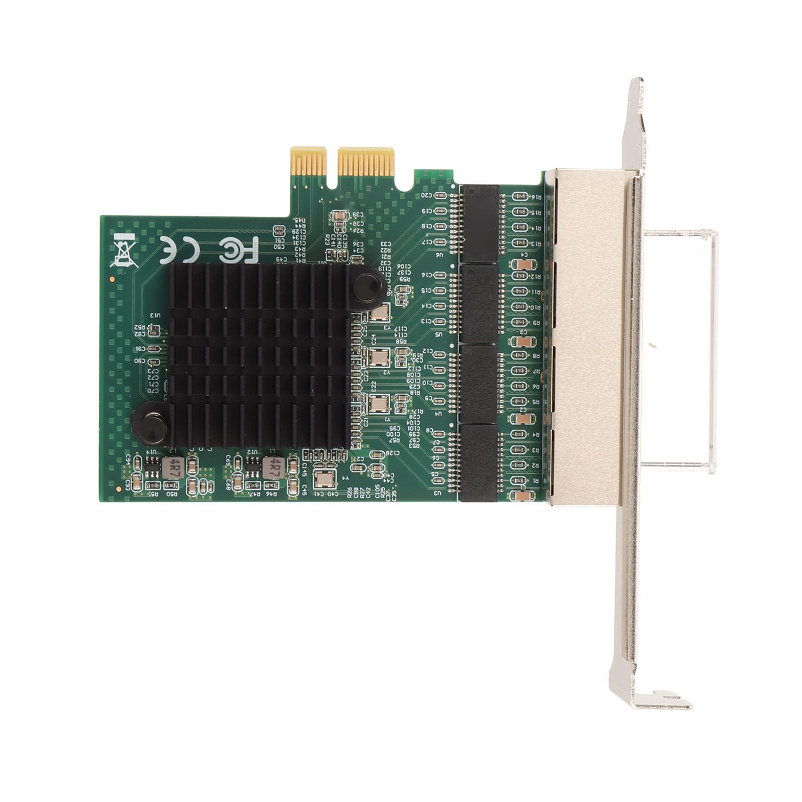 Carte Réseau PCIe 4 Ports, Carte Réseau PCIe Gigabit pour Chipset Realtek 8111F, Carte D'interface Réseau Gigabit Ethernet PCIe X1, Carte Réseau Adaptateur Serveur NIC