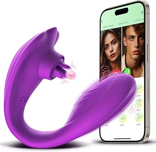 Remote Control Vibrator Sex Toy - Clitoral Licking G Spot Vibrators with 20 Modes, Couples Vibrator with APP, Wearable Panty Vibrators for Clit G Spot Stimulation, Adult Sex Toys for Women or Couples