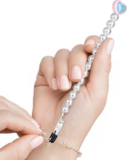 CraftyCrocodile Bracelet Helper Tool with Heart - Fastener Helper Tool for Bracelet, Necklace, Jewelry, Watch - Clip, Clasp Helper - Easy to Put on Yourself, Portable - Pink with Blue