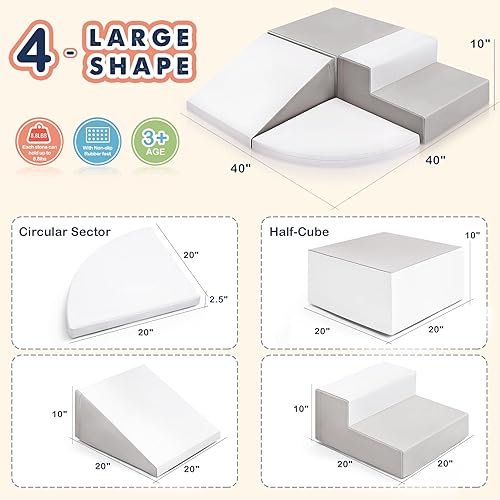 Miniatura 3 de Juego grande de 4 piezas de juguetes de escalada para niños pequeños de 1 a 3 años, bloques de escalada de espuma para bebés, juguetes de escalada