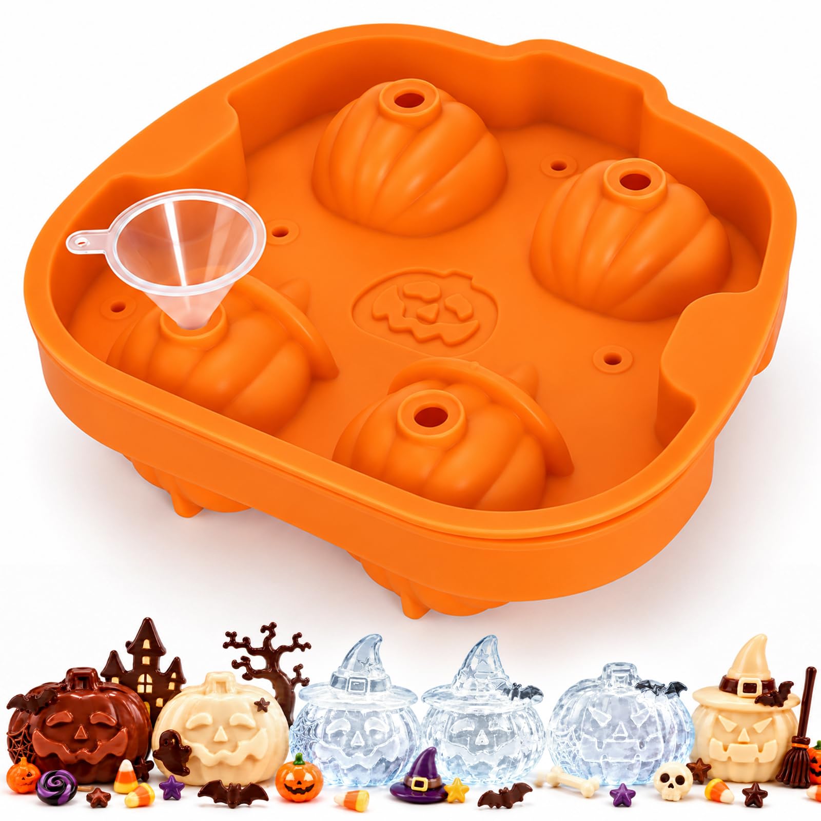 Palksky Ghost Silicone Molds - 2 Pack Halloween Candy Molds -10