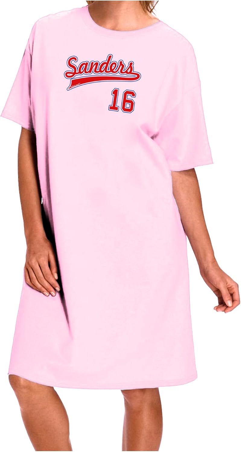 TOOLOUD Sanders Jersey 16 Adult Wear Around Short Sleeve Women's Night Shirt and Dress