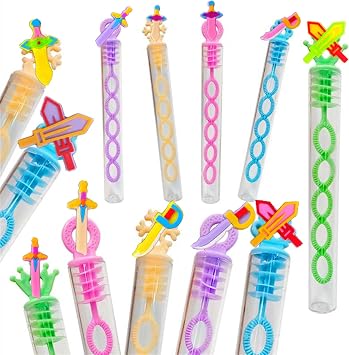 24 Packs Bulk Mini Swords Shape Bubble Wands, Boys and Girls Holiday Party Favors Student Halloween Party Supply