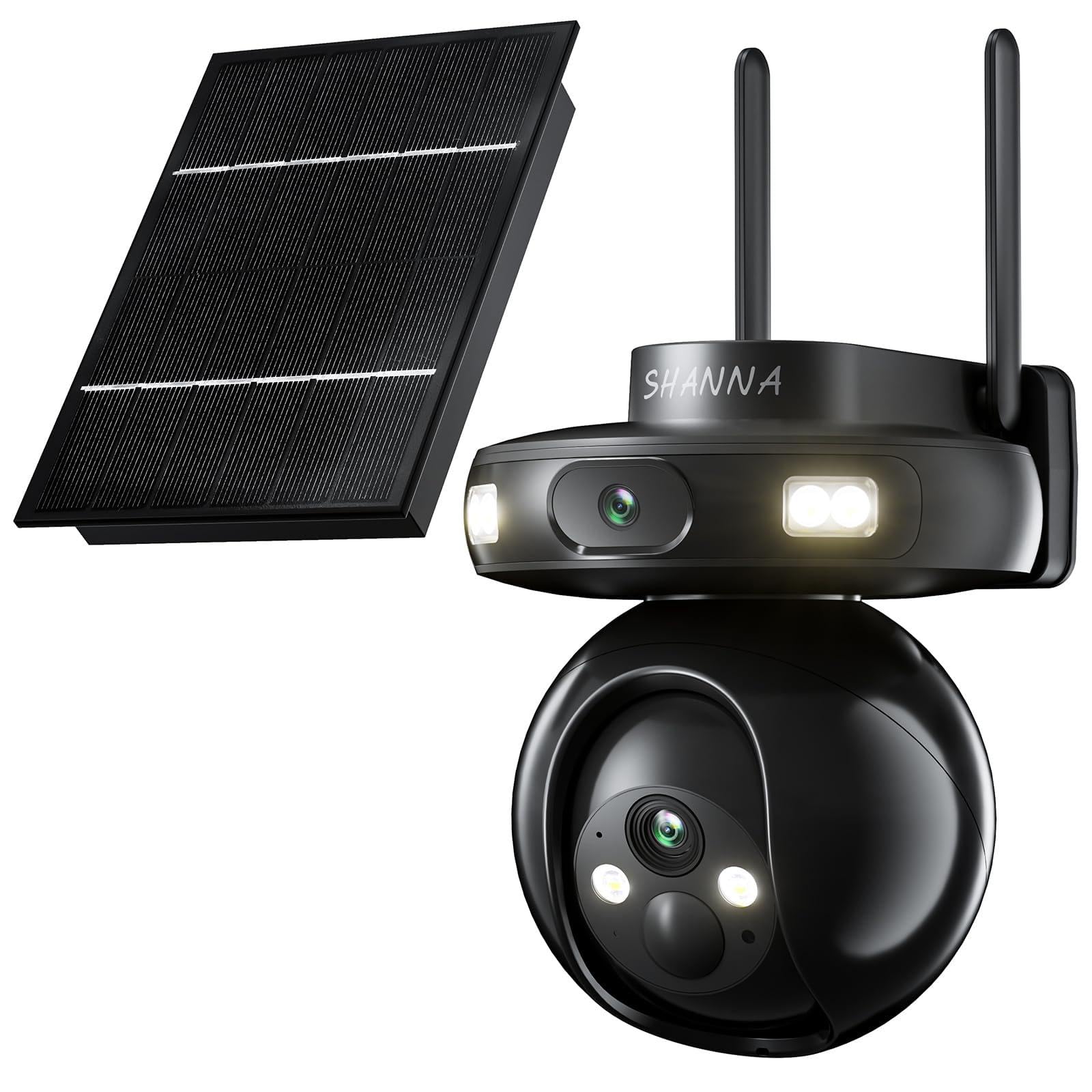 4G LTE Camera de Surveillance Sans Internet,2K+2K Double Caméra 4G Autonome,Camera 4G Solaire Exterieur avec Batterie 15600mAh,Détection de Mouvement,Vision Nocturne Couleur,Suivi Automatique,IP66