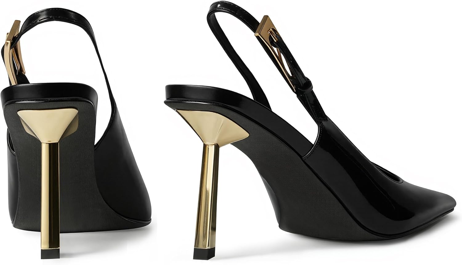 heelchic Slingback Heels for Women Kitten Heel Pointed Toe Heels Closed Toe Pumps Stiletto Dress Shoes Buckle - Image 4