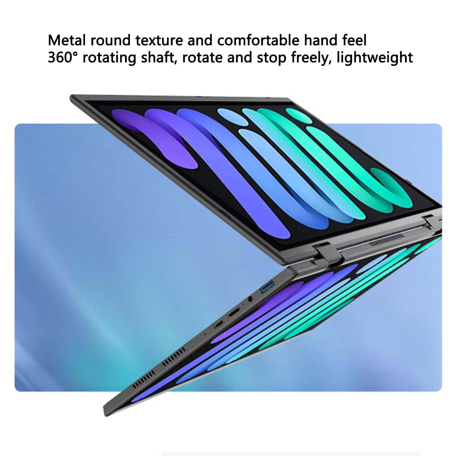 Bewinner 14 Laptop Touchscreen 2 in 1, Monitor Portatile Impilato Pieghevole IPS 2.2K 60Hz, per Celeron 12a Generazione, Thread 1.7GHz, DDR4, (Spina UE da 32 GB +