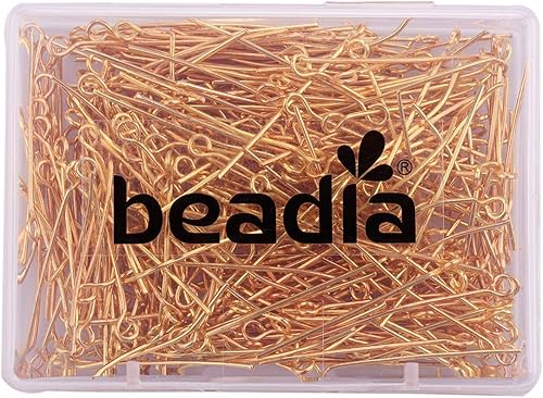 Miniatura 4 de Alfileres de ojo abierto para la cabeza de oro para la fabricación de joyas de bricolaje 1.181 in 300 piezas
