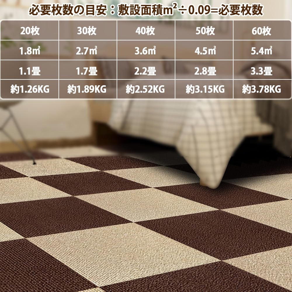 Amazon.co.jp: 吸着マット タイルカーペット【30×30cm 80枚