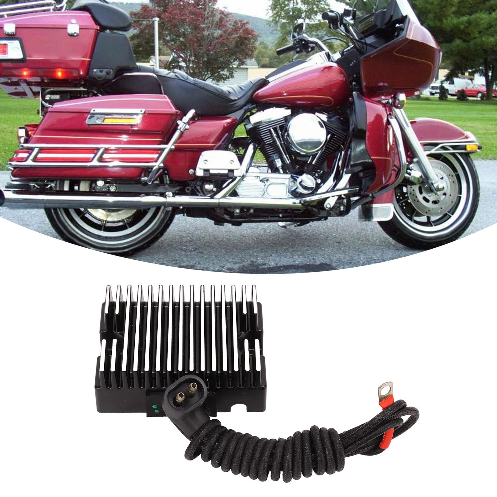 Cocoarm Prostownik Regulatora Napięcia, Metalowy Stabilizator Napięcia DC 12 V, Kontroluje Moc wyjściową ładowania, Obsługuje Napięcie Akumulatora, Pasuje do Modeli Silników Motocyklowych FLSTS FXD