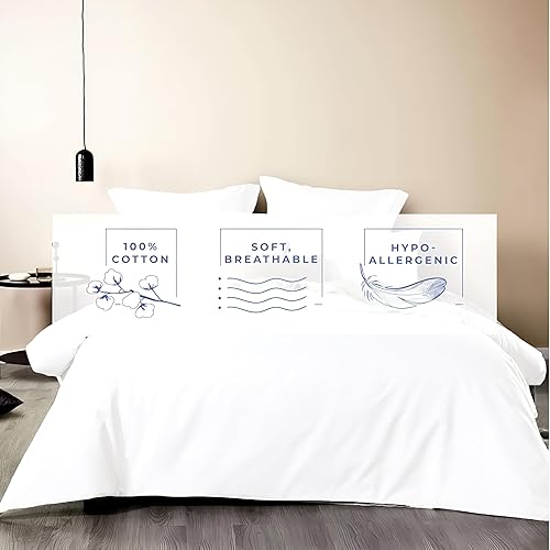 Miniatura 7 de Kotton Culture - Funda de edredón de 120"x 98" para cama extragrande King de 1 pieza, 100% algodón egipcio - Funda de edredón de lujo de 1000 TC de