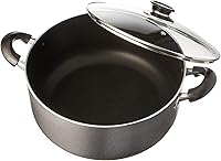 Vista 1 de Uniware Olla de aluminio antiadherente con tapa de vidrio, color negro (10 cuartos de galón)