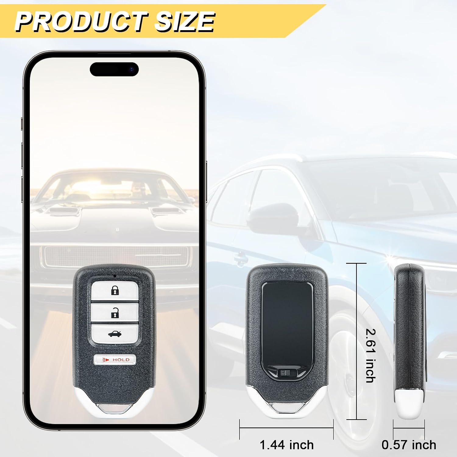 Vurkcy Key Fob Replacement for 2013 2014 2015 Honda Accord/ 14-15 Civic Car Keyless Entry Remote Control, ACJ932HK1210A, 4 Buttons