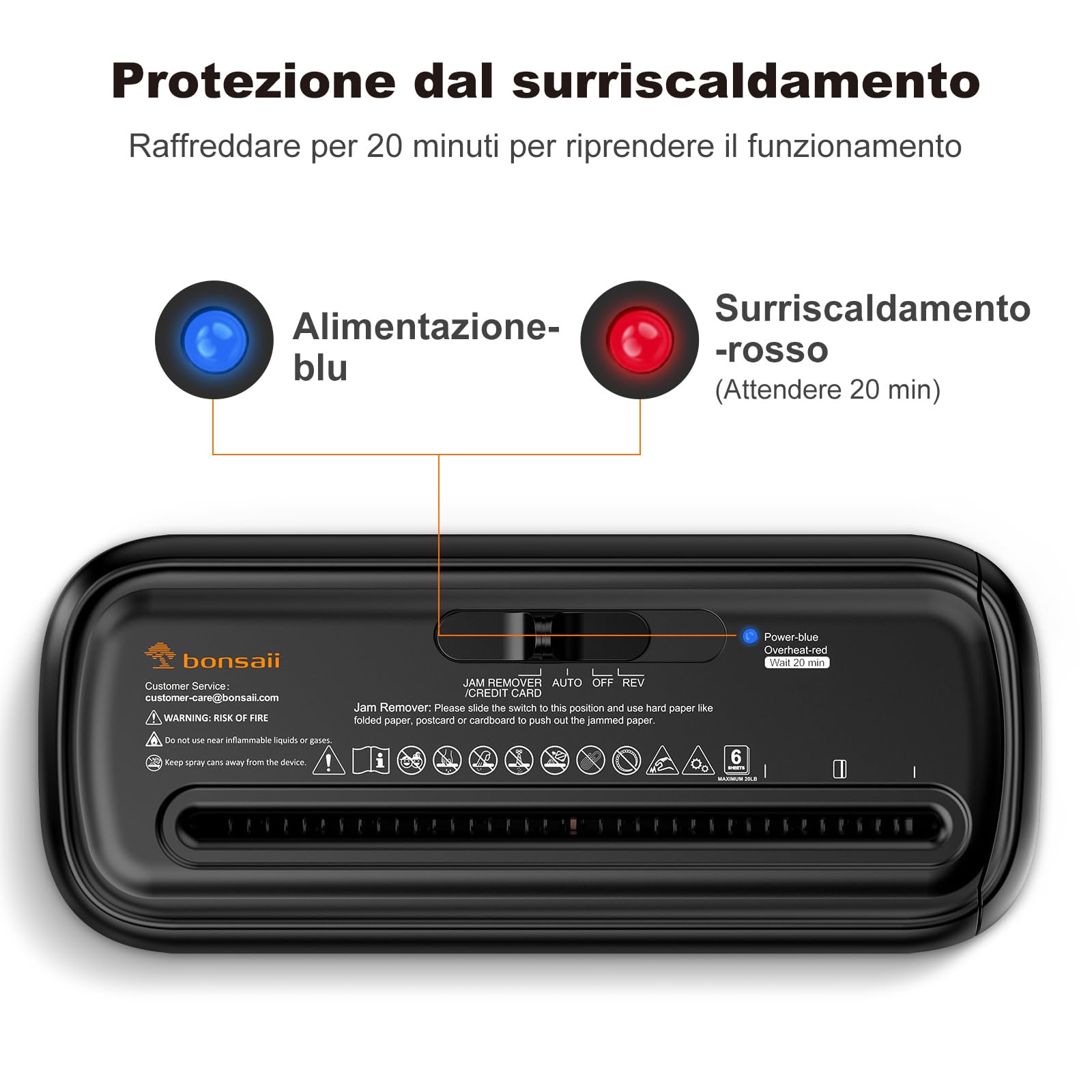 Bonsaii Distruggi documenti con braccio telescopico, taglio a striscia, 6 fogli, con cestino da 9 litri, livello di sicurezza P2, trita documenti con funzione distruggi carte di credito (S123-A)