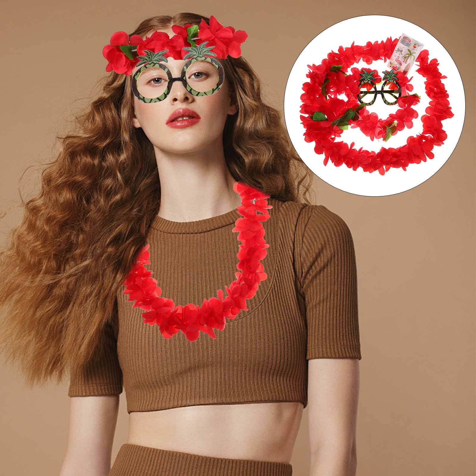 Amazon.co.jp: LIOOBO ハワイアン レイ 花 レイ 花輪 レイ