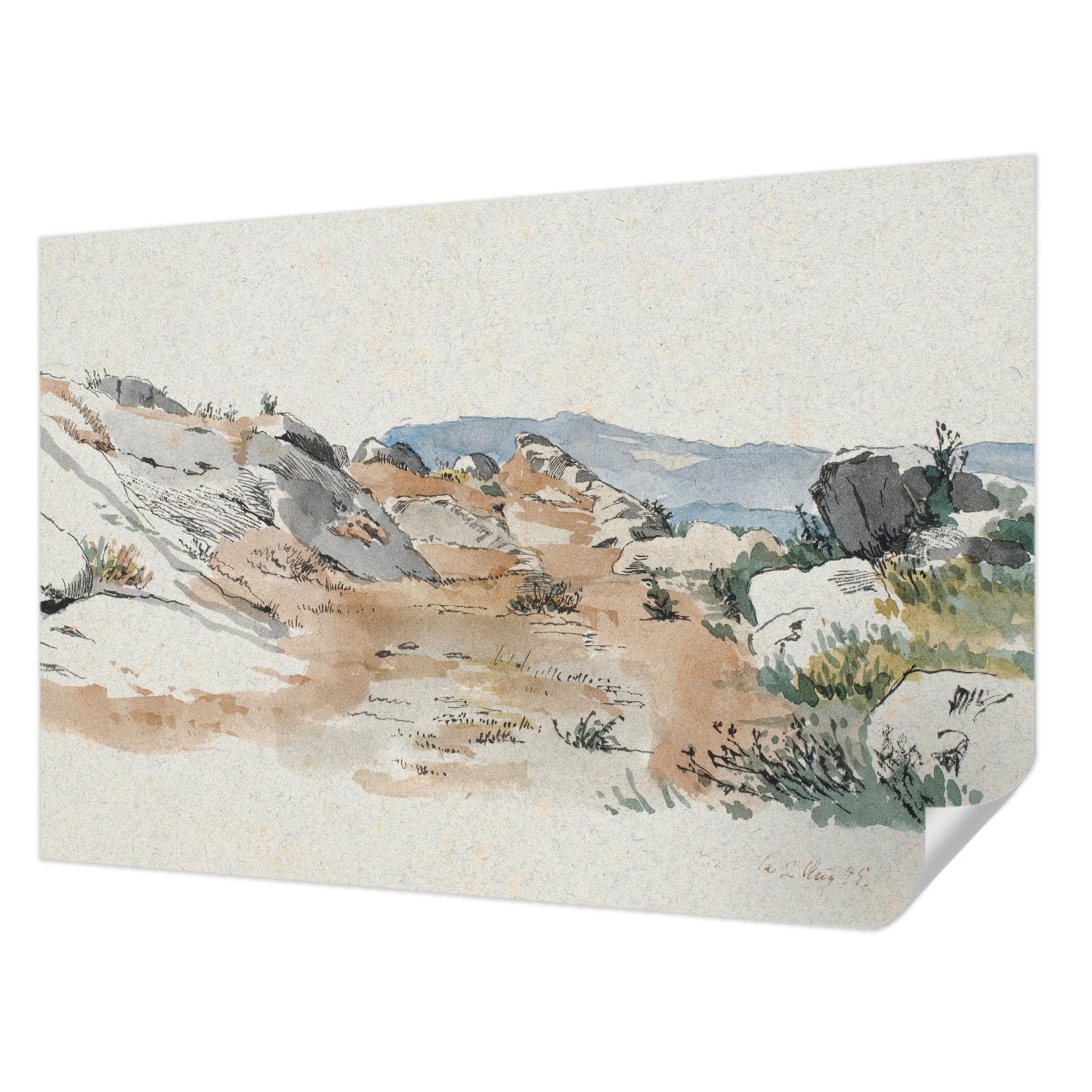 Papier peint paysage rocheux auto-adhésif Tulup pour créer une ambiance nature dans le salon