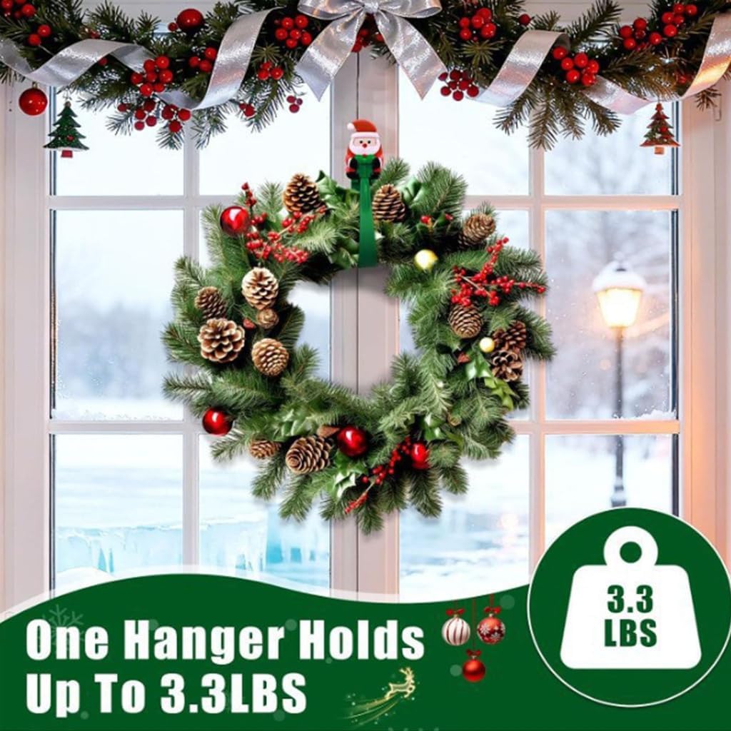 Christmas Wreath Hanger 12 Piece Set, Santa Loop Holders for Mantels