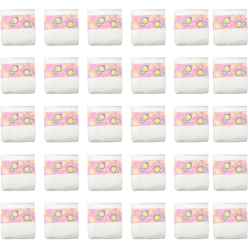 CHAREX Baby Doll Diapers Pack - 30 Pieces Newborn Dolls Diapers Refill, Doll Accessories Fits 18-24 Inch Reborn Dolls for Ages 3+