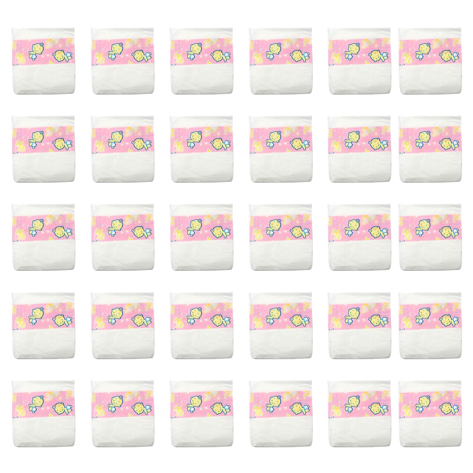 CHAREX Baby Doll Diapers Pack - 30 Pieces Newborn Dolls Diapers Refill, Doll Accessories Fits 18-24 Inch Reborn Dolls for Ages 3+
