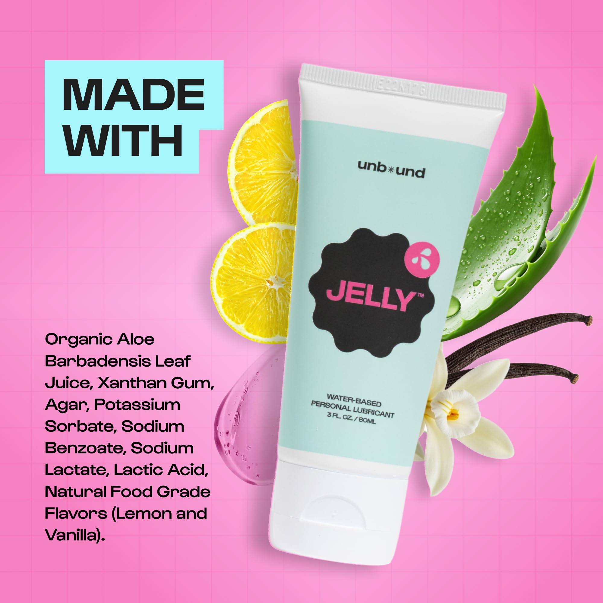 unbound jelly water-based lubricant Personal Lubricant Unbound Jelly Water Based 90ml main image 1