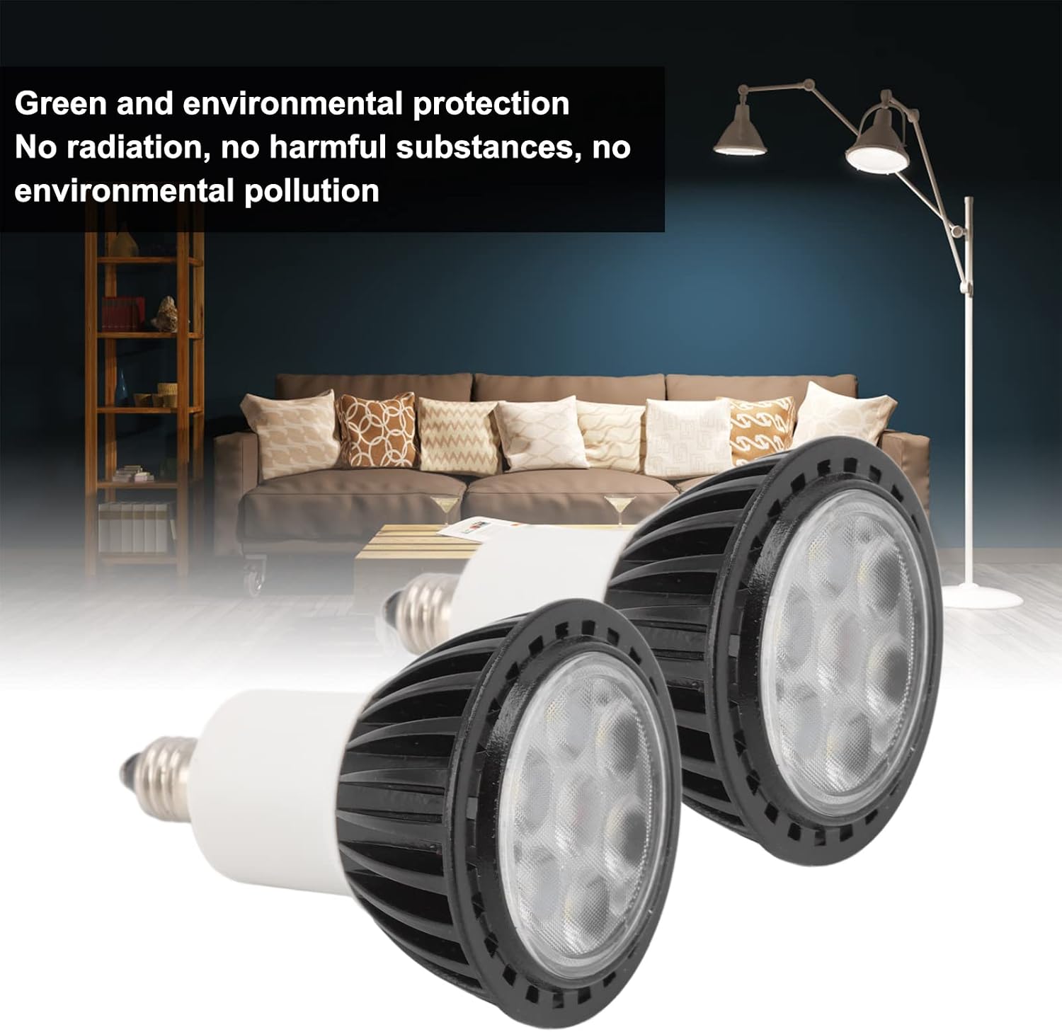 2Pcs 7W E11 LED Light Bulb White Lighting Energy Saving Spotlight Bulb for Lobby Bar Office House 110‑240V,Night Bulb Light for Bedroom Kitchen Mall Hotel Office