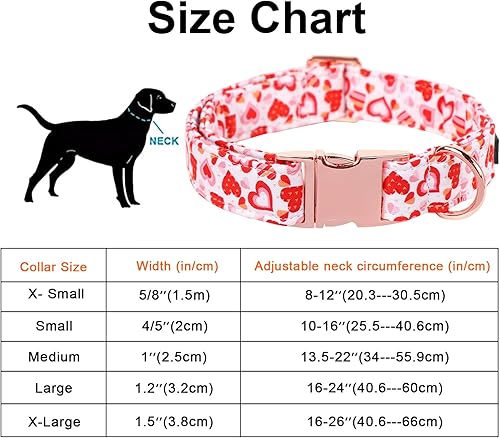 Miniatura 4 de Maca Bates - Collar de San Valentín para perro con lazo, cómodo y suave, collar de perro con hebilla de metal, ajustable, regalo para el día de San