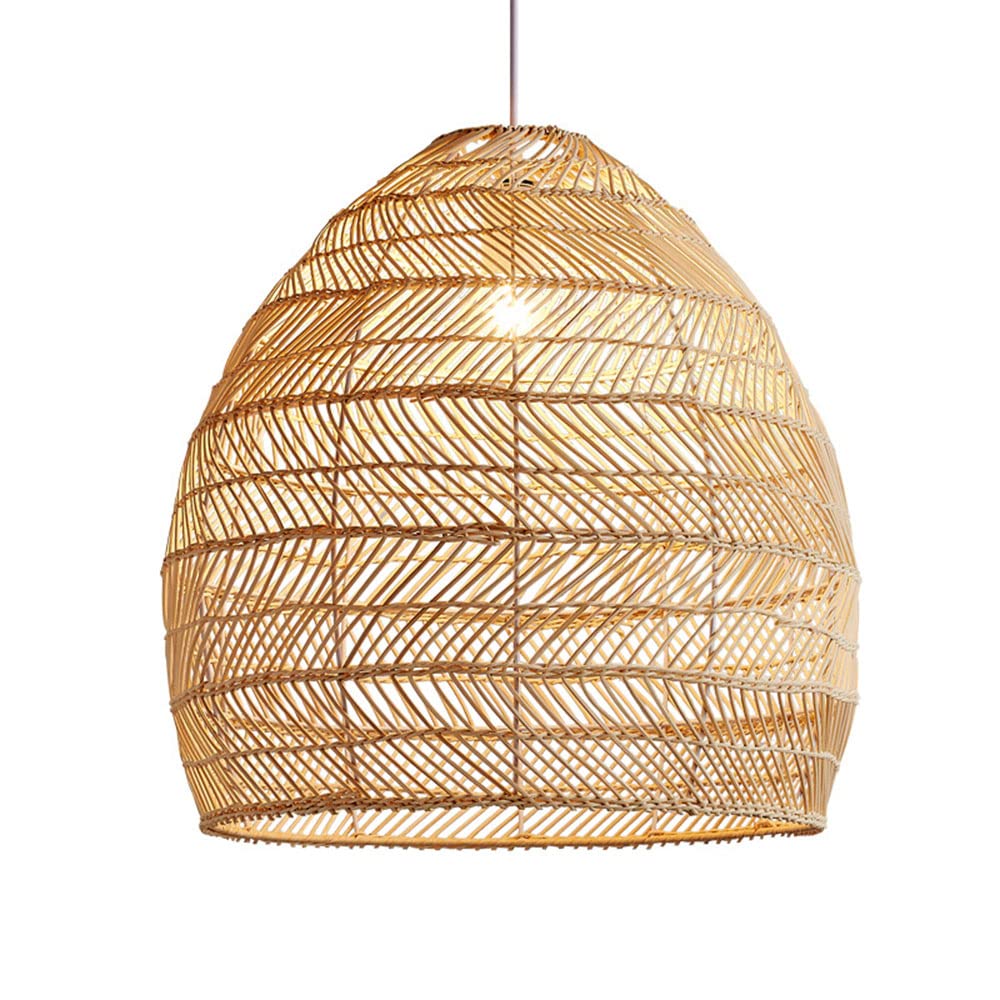 LYMSXAZOU Tea Room Rattan Chandeliers Handwoven Pendant Lights Natural Vintage Chandelier Creative Nostalgic Hanging Lamp Industrial Ceiling Lighting Fixture Villa Bedroom Corridor E27