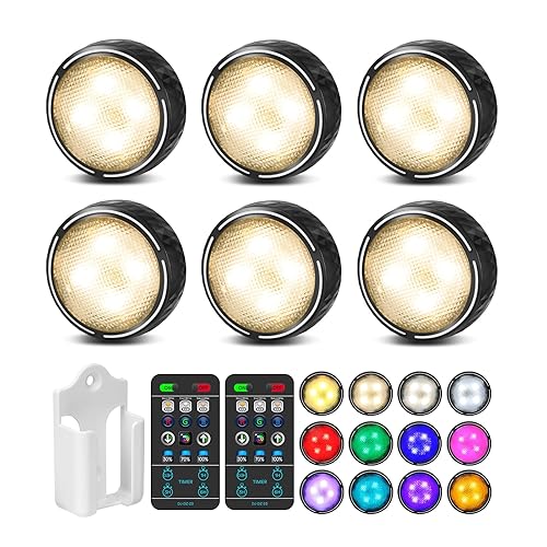 TECOMLIGHT LED Puck Lights with Remote Control, Battery Operated Wireless