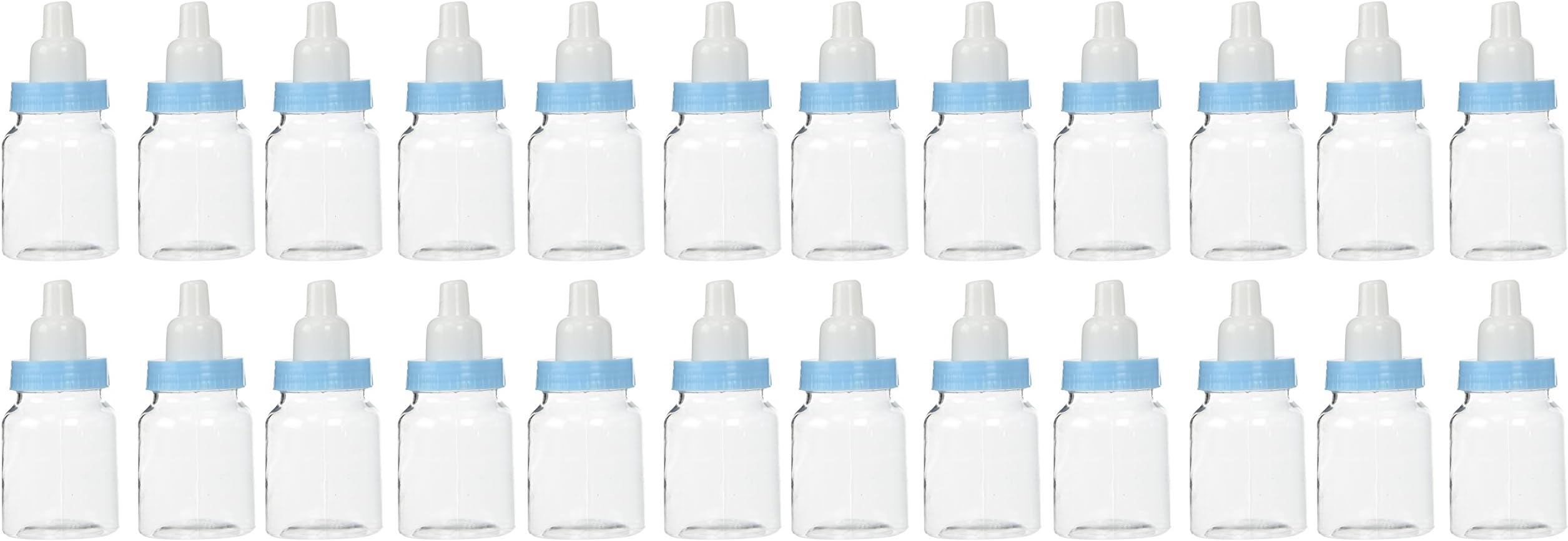 Package of 24 Bottles with Removable Blue Tops for Baby Showers, Parties, and Favors by Unknown