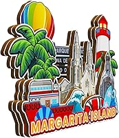 Vista 2 de Imán de madera para nevera, Isla Margarita, Venezuela, Monumentos 3D, recuerdos coleccionables, decoración hecha a mano -2145