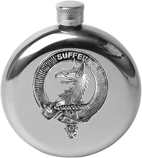 Haldane 5 oz Round Clan Crest Scottish Badge Flask