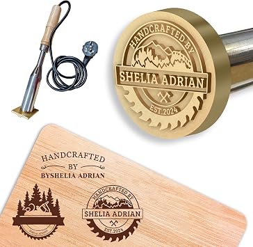 Custom Wood Branding Iron Personalized Logo Stamp Tool Kit, Wood Burning & Metal Stamps for Woodworking, Leather, Handcrafted Design Weddings & Personalized Gift