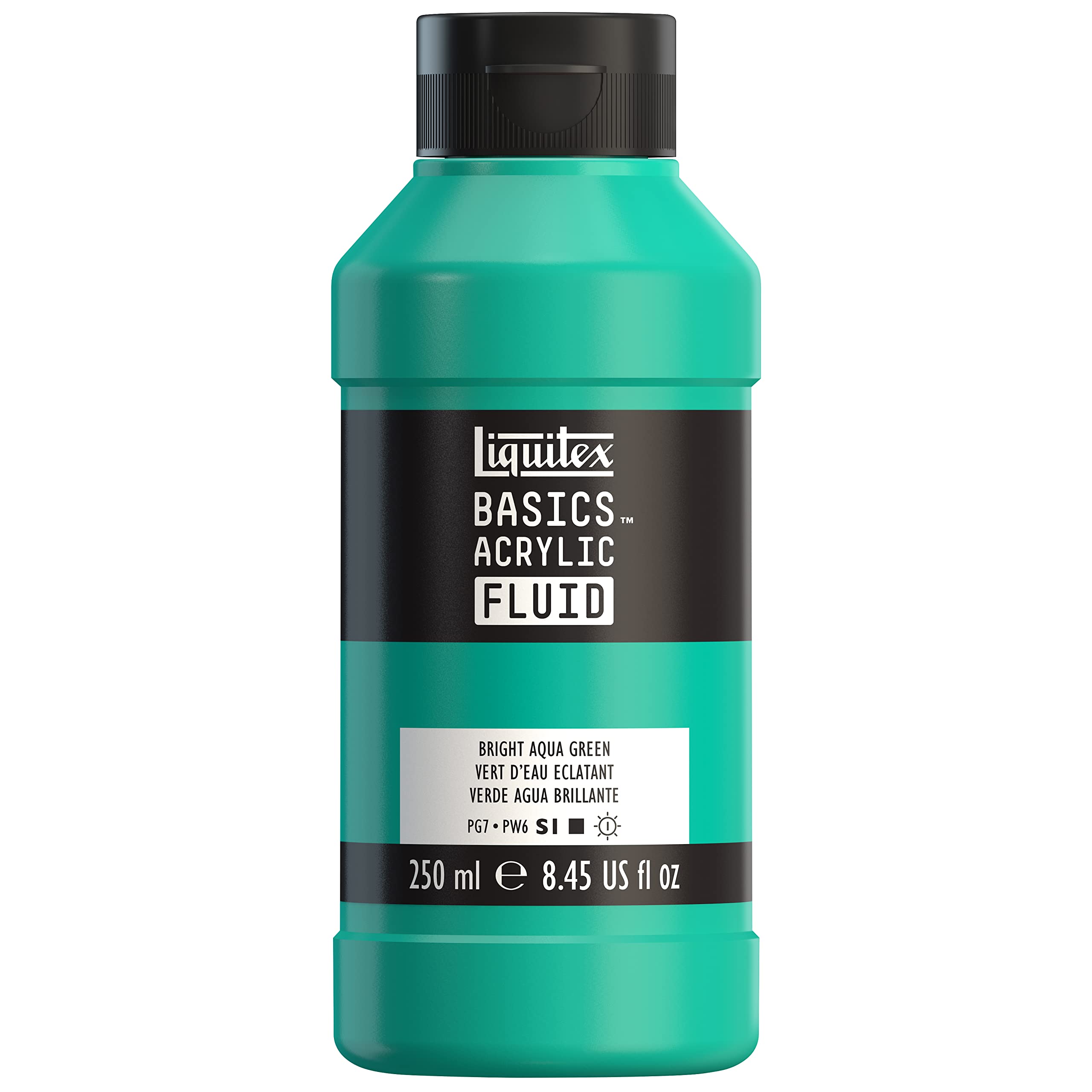 BASICS Acrylic Fluid Paint, 250ml (8.5-oz) Bottle, Bright Aqua Green