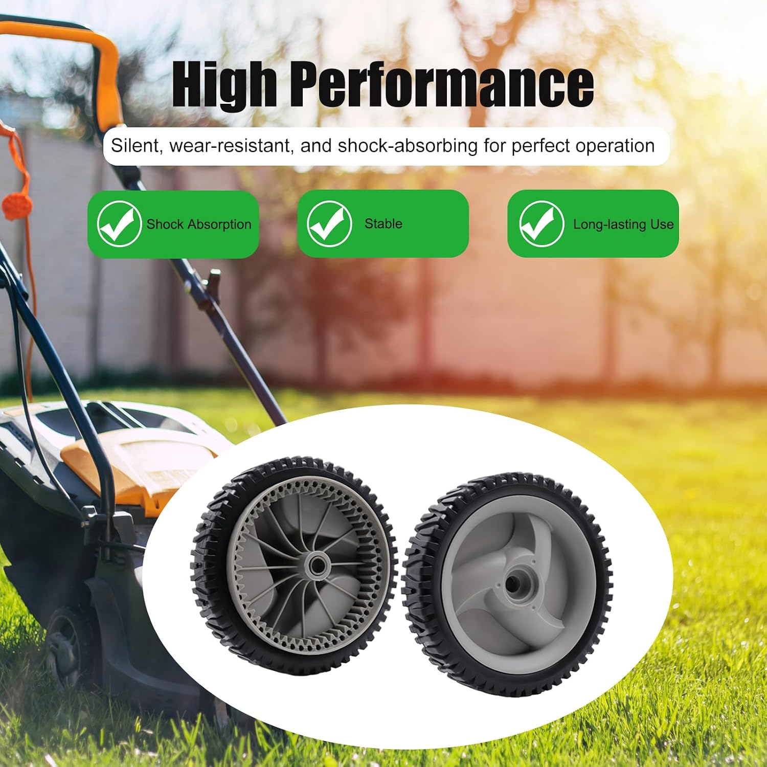 583719501 194231X460 Front Drive Wheels Compatible for Craftsman Lawn Mower Wheels for Craftsman Husqvarna & HU Front Wheel Drive Self Propelled Lawn Mower (2PCS)