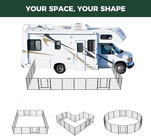 Miniatura 4 de FXW Corralito instantáneo sin correa para perros, valla portátil para mascotas para exteriores, viajes en autocaravana y campamento, 32 pulgadas, 24