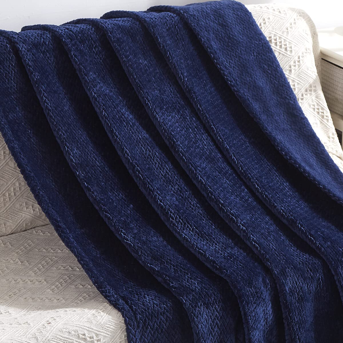 Überwurfdecke Marineblau – Superweich, Saisonübergreifend Für Couch & Bett
