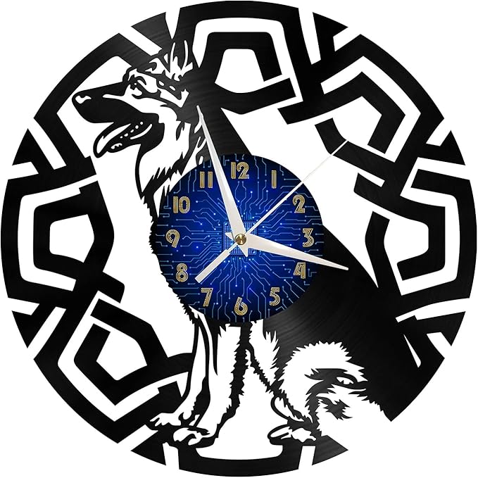 German Shepherd Dogs Decorations Large Vinyl Wall Clock for