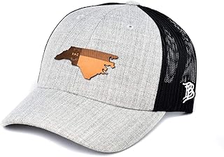 Branded Bills North Carolina 12 Curved Trucker, Heather Grey/Black