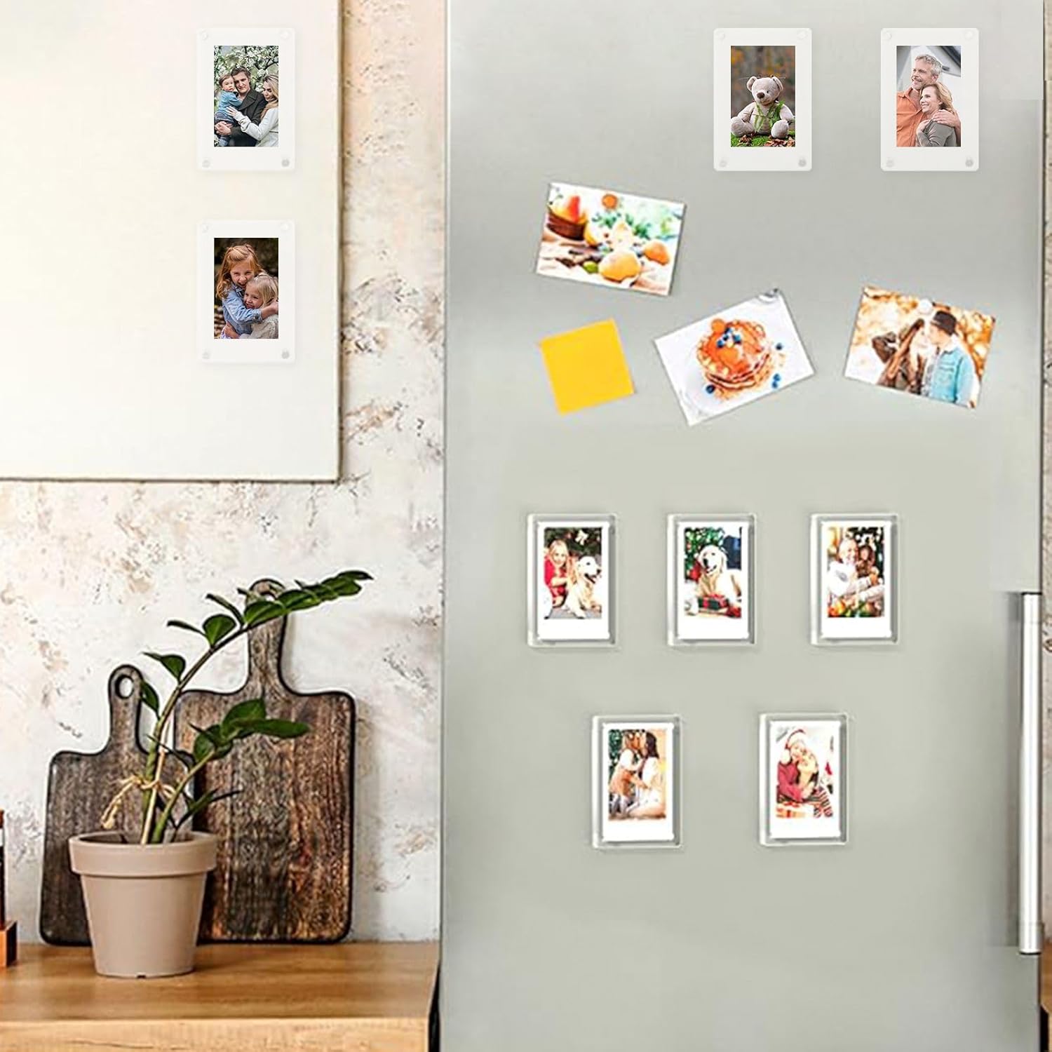 Acrylic Fridge Magnetic Frame Double Sided Clear Fridge Magnetic Picture Frame Magnetic Refrigerator Photo Frame for Locker Cubicle Display Children Artworks Schedules (Clear 8 * 11inch 2PCS)