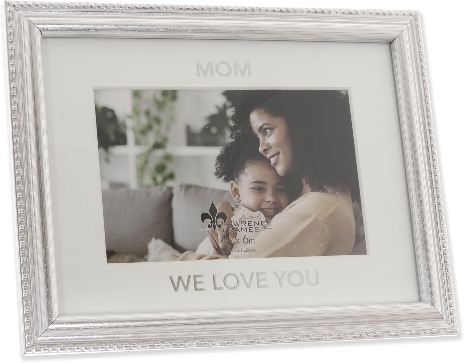 Bright Silver Beaded Frame - Mom We love You 4x6 - Image 2