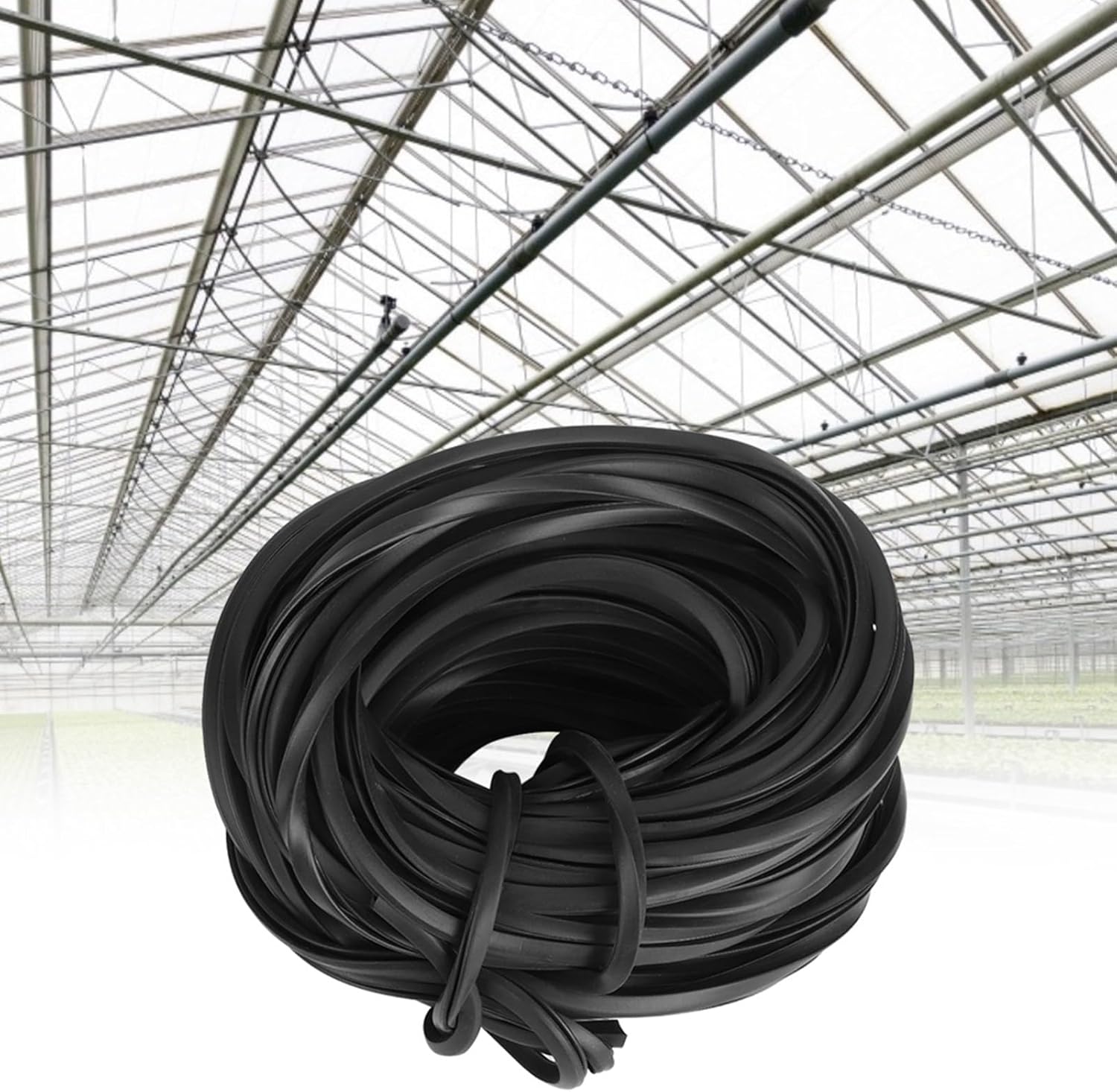 Rubber Seal Strip, Glass Sealing Rubber Line Cable Greenhouse Accessories for Seals, Weather Stripping (18 Meters)