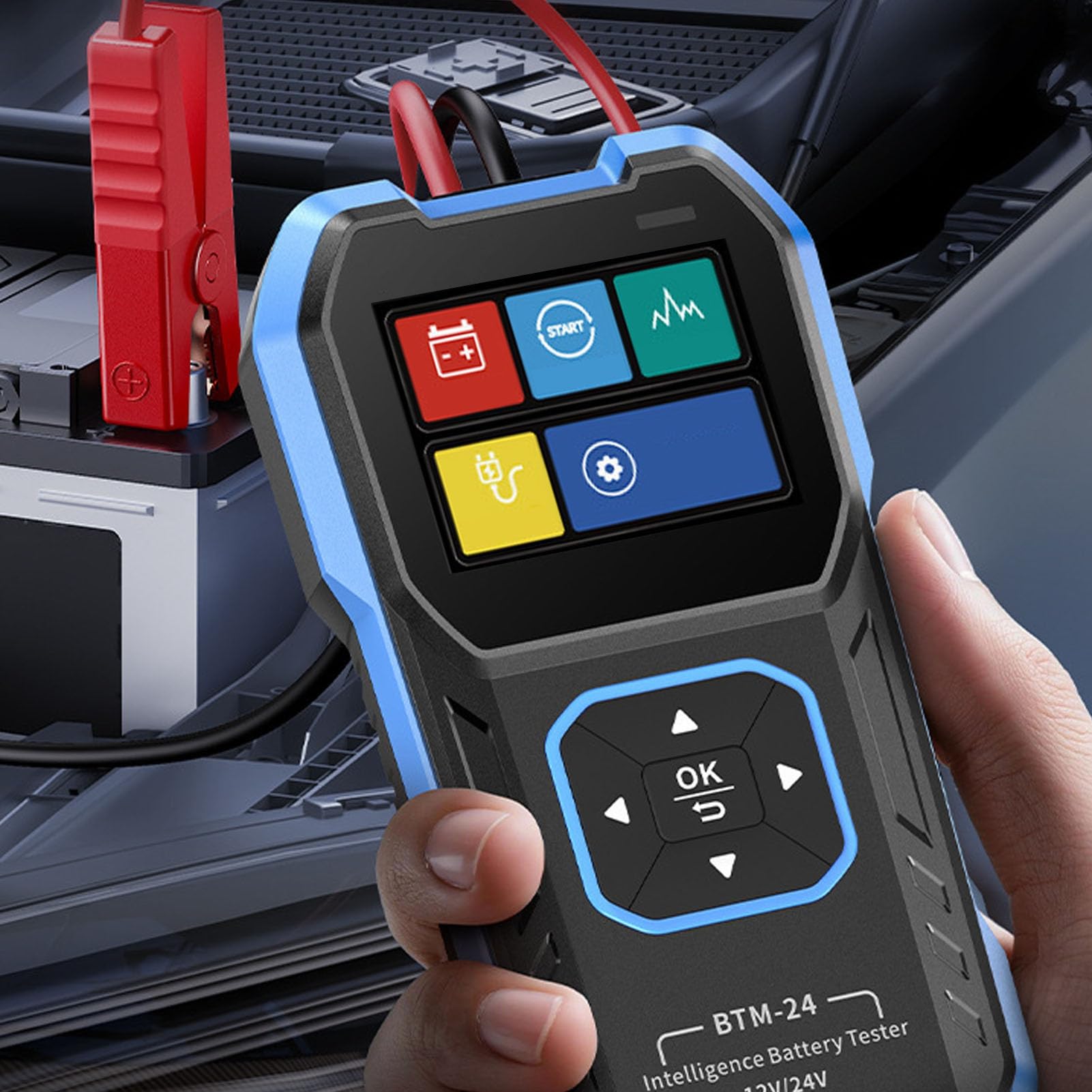 Tester akumulatora samochodowego 12V 24V analizator akumulatora samochodowego Alternator samochodowy Tester rozrusznika dla ciężarówki SUV RV łódź motocykl