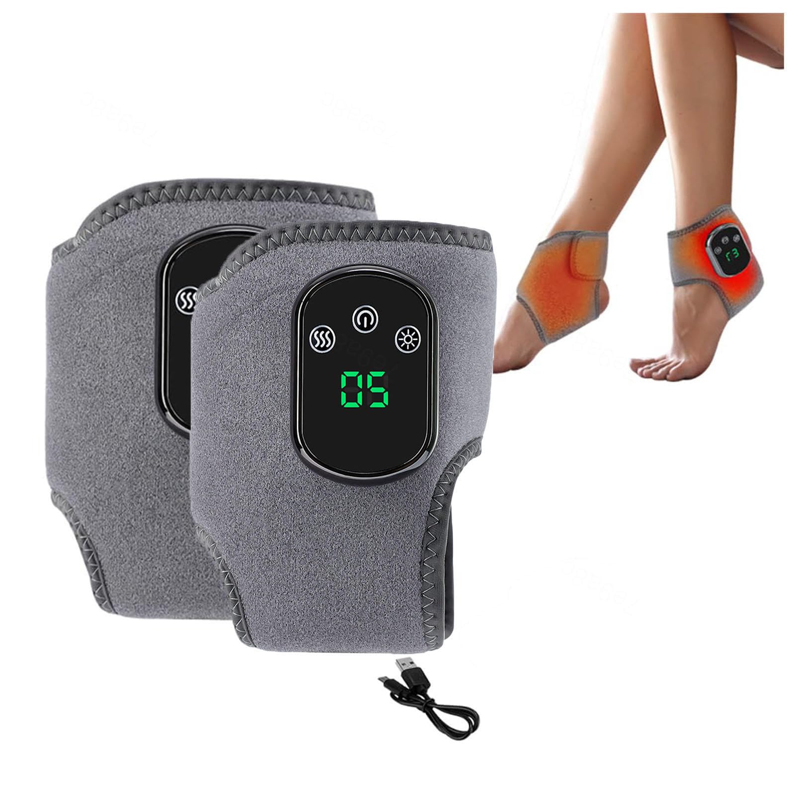 Fussmassagegerät mit 3 Vibrationsmodi und 5 Temperaturstufen USB Wiederaufladbar Massagegerät Für Füße für Knöchel, Ferse, Sohle, Fußgewölbe