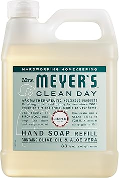 Mrs. MEYERS CLEAN DAY Hand Soap Refill, Birchwood Scent, 33 Fl Oz Bottle