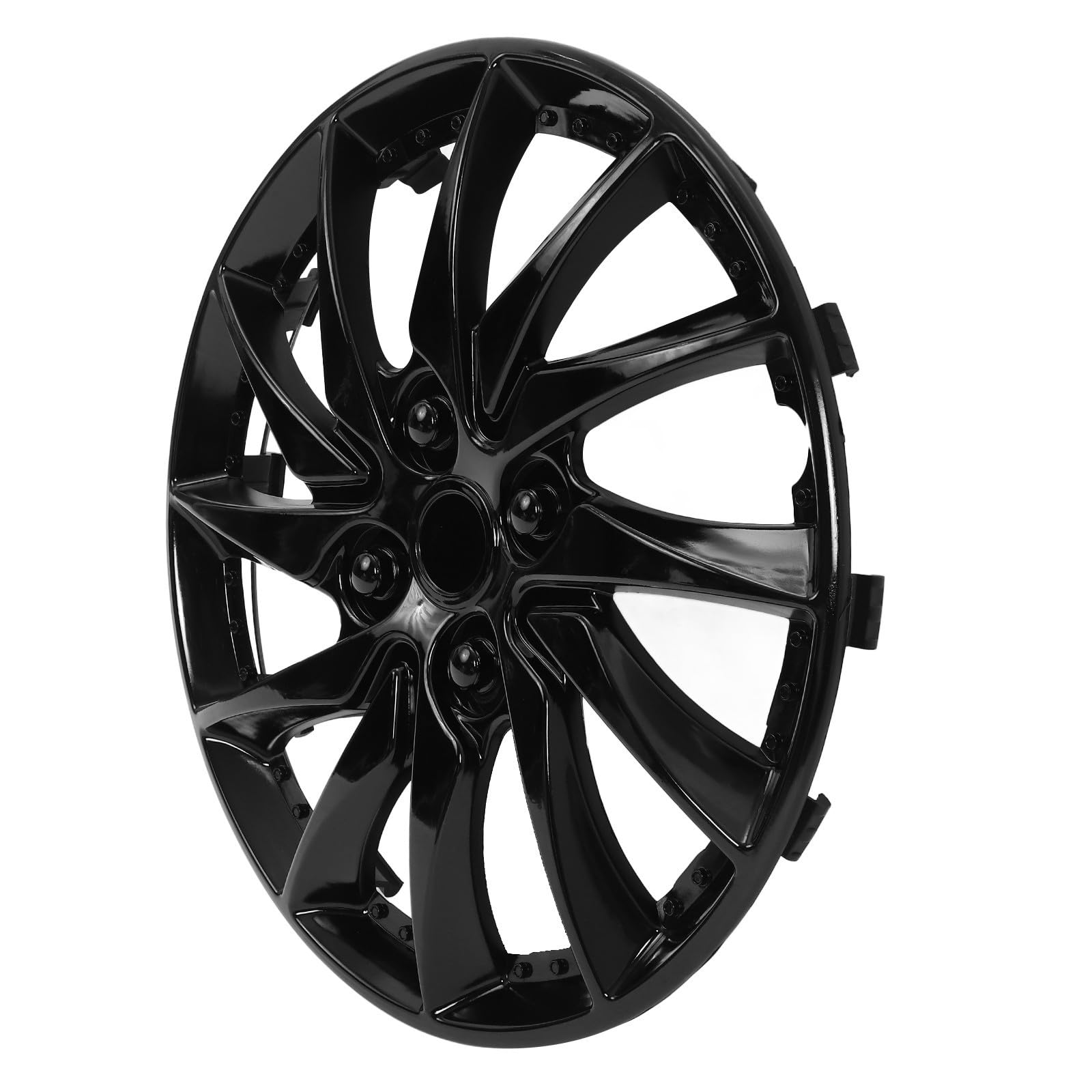 YARNOW Enjoliveur de Roue de Véhicule Noir en PP pour Moyeu de Voiture, Accessoire Auto pour Protection et Remplacement de Jante, Adapté aux Roues de 14 Pouces