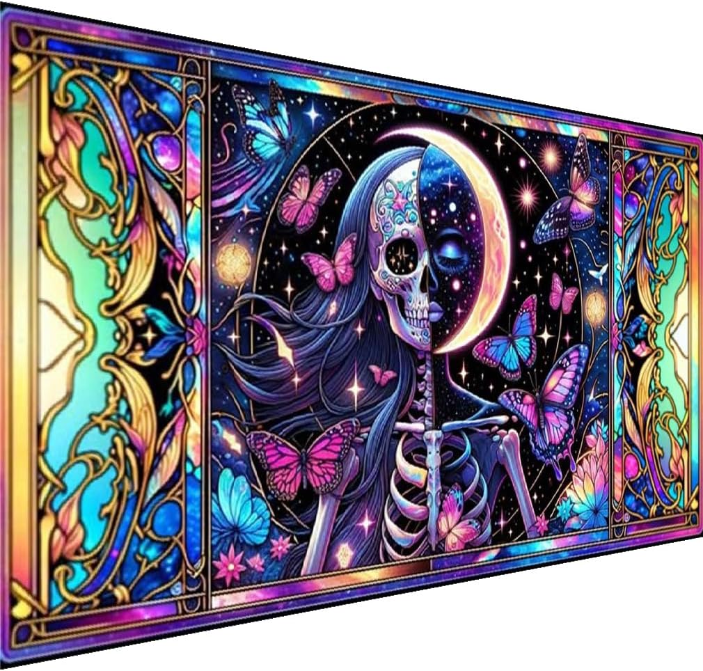 pchmcu 5D Large Diamond Painting,Cherry Scenery with Moon Bridge Extra Large Diamond Art Kits for Adults,DIY Round Full Drill Crystal Rhinestone Arts and Crafts Home Wall Decor 27.5 X 15.7inch