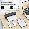 Mobile Printer Bluetooth Thermal Printer A4 Portable Printer Inkless Printer with Android & iOS for Mobile Phone & Laptop Supports 210 x 297 mm A4 Thermal Paper D80 Grey